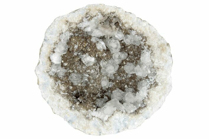 Keokuk Quartz Geode with Calcite Crystals (Half) - Missouri #221304